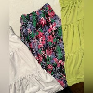 Set of 3 cute tiered skirts Size 22/24 Woman Within, Jersey Knit, Elastic Waist